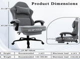 Ergonomic Gaming Chair, Video Game Chair with Massage Lumbar Support and Footrest, Height Adjustable 19714331