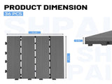 36 Pcs Interlocking Tiles, 12" x 12" HDPE Outdoor Flooring, Patio Flooring Outdoor Waterproof, W1859P507504