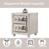Reggie Beige Fabric Nightstand B2726P365576