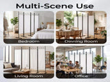 4-Fold Foldable Screen Plastic Feet 160g Polyester Fabric Carbon Steel Frame 6FT Off-White 68530944