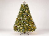6FT Pre-Lit Artificial Christmas with Ornaments, 215 Warm White LED Lights, PVC Hinged Xmas 94474203