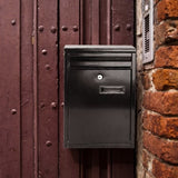 Wall Mount Mailbox Lockable Galvanized Iron Letter Post Box Locking Security Drop Box with 2 Keys 51463997