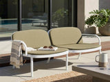 Luna Outdoor Patio PP Loveseat, White Frame with Green Cushion N775P272741W