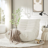 Fireside Chair, Lazy Floor Sofa, Accent Bean Bag Couches, Modern Armless Lounge Chair for Living W791P241292