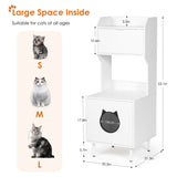 ZNTS Litter Box Enclosure with Shelves and Doors White Wooden Hidden Cat Litter Box Furniture Industrial W1687P170695