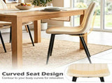 Set of 4 Mid-Century Modern Upholstered Dining Chairs, High Resilience Sponge Curved Seat Sturdy 68870185