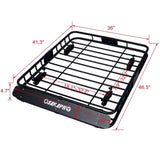 Rooftop Cargo Carrier Basket Motoring Roof Rack,Top Mount Roof Rack 42" black steel W46540105