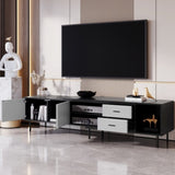 Modern TV Stand for 80'' TV with 2 Doors, Media Console Table, Entertainment Center with Large N710P188172B
