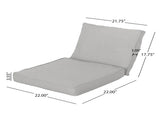 HONOLULU CLUB CHAIR CUSHION SET, BACK CUSHION AND SEAT CUSHION, SILVER, SET OF 2, N775P270231S