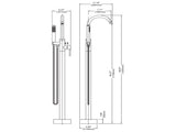 Freestanding Bathtub Faucet Tub Floor Mount Bathroom Faucets Brass Single Handle with Hand Shower 18737631