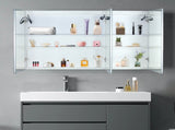LED Bathroom Wall Cabinet, 3 Door Bathroom Mirror Cabinet, white 13234989