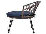 Outdoor Leisure Set, 2 Rattan Single Chairs with A Glass Round Table, Perfectly Suited for N711P256422C