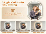 32x20" Oval LED Backlit Bathroom Mirror, 3 Color Temperatures Stepless Dimmable Vanity Mirror, 26607326