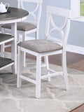 ZNTS Counter Height Dining Table w Storage Shelve 4x Chairs Padded Seat Unique Design Back 5pc Dining Set B011P145833