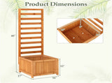 2-in-1 Wooden Raised Garden Bed with Trellis, Efficient Drainage System for Climbing Plants & 60342727