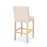 Vienna Contemporary Fabric Tufted Wingback 31 Inch Counter Stools, Set of 2, Beige and Natural 64854.00BGE