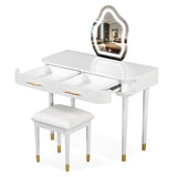 40" Modern Vanity Table Set with Mirror Touch Screen Lighted Mirror, Dressing Table and Cushioned N704P196657K