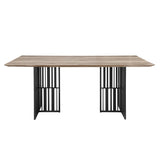 ZNTS ACME Zudora Dining Table, Antique Oak & Black Finish DN01757