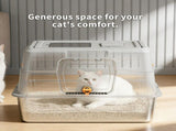 Thick stainless steel fully enclosed grey cat toilet, sturdy, bite proof, leak proof, providing 31549152