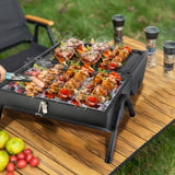 ZNTS Portable Charcoal Two Side Small BBQ Folding Outdoor Stove Barbecue Smoker with 1Pc 22774928