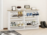 Shoe Storage Cabinet with 4 Flip Drawers, Freestanding Cabinet Organizer with Adjustable Shelf, W282P510222