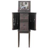 ZNTS Standing Jewelry Armoire with Mirror, 5 Drawers & 8 Necklace Hooks, Jewelry Cabinet Chest with Top 64066253