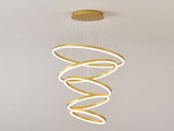 Modern 5 Rings Chandelier with Remote Control, Dimmable LED Chandelier with 3 Color Temperature, W5008P541398