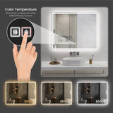 50"x40" Modern LED Smart Mirror Bathroom Mirror, Front Lit & Back Lit With 3 Color Adjustable, 58215296