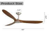 60 Inch Outdoor Ceiling Fan Without Light 3 ABS Blade with Smart APP Control W882P244709