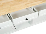 Kitchen Cart with Rubber wood Drop-Leaf Countertop ,Cabinet door internal storage racks,Kitchen 57726272