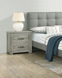 Bedroom Furniture Rustic Light Grey Simple 1pc Nightstand 2-Drawers Bed Side Table Solidwood B011P236769