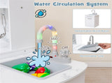 Interactive Kids Play Kitchen with Ice Maker & Chalkboard, Corner Design Pretend Cooking Set with 22168267