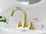 Bathroom Faucet Brushed Gold with Pop-up Drain & Supply Hoses 2-Handle 360 Degree High Arc Swivel 28291846