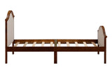 ZNTS Twin Size Bed Frame with Headboard and Footboard, Upholstered Twin Platform Bed with Strong Wooden W504140833