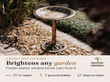 Bronze Bird Bath for Outside, 28 in Pedestal Birdbath 97381586