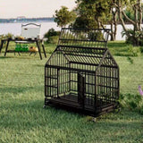 48 Inch Heavy Duty Dog Crate Wheels, Folding Metal Big Dog Cage for Large and Medium Dogs, Cage W347P295281