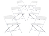 6pcs Injection Molding Classic Garden Plastic Folding Chair White 79236463