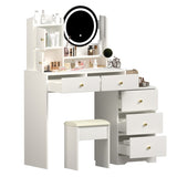 Fashion Vanity Desk with Mirror Lights for Makeup Cushioned Chair, Vanity Mirror with Lights W2699P214617