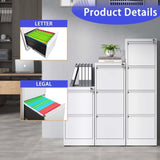 2 Drawer Metal Vertical File Cabinet with Lock Office Home Steel Vertical File Cabinet for A4 71197700