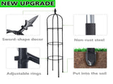 6.2ft Garden Obelisk Trellis,Lightweight Rustproof Plastic Coated Metal Tall Tower Trellis 76173444