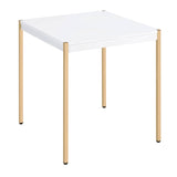 ZNTS White and Gold Square End Table B062P181417