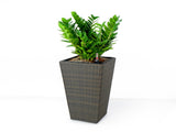 2-Pack Self-watering Planter - Hand Woven Wicker - Square - Expresso B046P144638