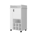 Farson Bar Cart with 2-Side Shelf, 6-Built In Wine Rack and Casters B128P176135