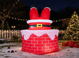 6.2FT Inflatable Christmas Santa Stuck in Chimney with Animated Kicking Legs & LED Lights, 08127773