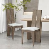 ZNTS Dining Chair Set of 2 MDF, sponge .PU Leather Upholstered Cushion Seat Wooden Back Side Chairs Wood W876126496