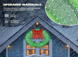 48in Pre-Lit Outdoor Christmas Wreath Decoration, LED Metal Holiday Decor for Home Exterior, Garden 95609910