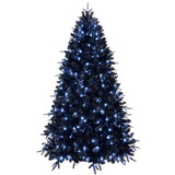 Artificial 7ft Black LED-lit Christmas Tree with 1916PE/PVC Mixed Branch Tips,Hinged Premium & 81307615