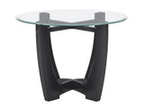 23.5 inch round glass table, black round table center table with glass top, small W487P317840