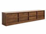 Modern Walnut TV Stand, Large Media Entertainment Center with 4 Storage Drawers, Minimalist TV W331P533617