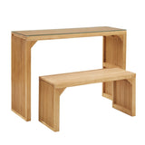 ZNTS Dining Bench Table, Pine Indoor Wood Bench for Entryway,Living Room,Kitchen Bedroom Table W2275P192311